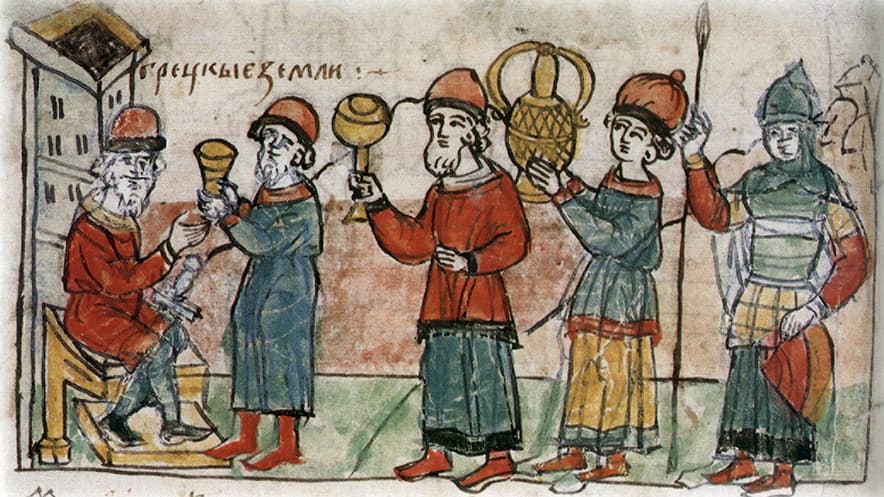 Візантійці подають Олегу отруєну їжу