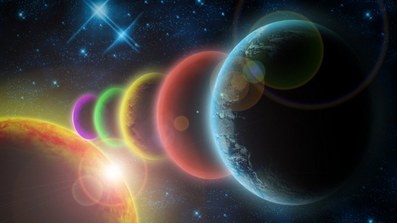 05 травня 2000 року. Парад планет: на умовно прямоу лінію вишикувались в ряд Сонце, Юпітер, Сатурн, Венера, Марс